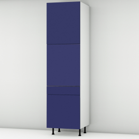 Colonne bleu mat 2 portes - 1 porte+tiroir larg. 60cm x H213.8cm