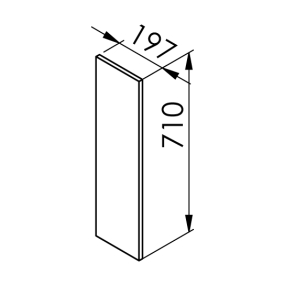 Meuble bas vert mat larg. 20cm x H71.5cm
