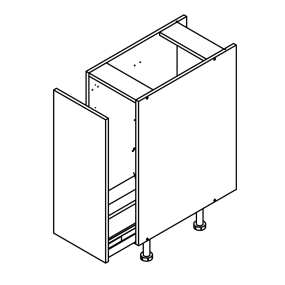 Meuble bas vert mat coulissant larg. 30cm x H71.5cm