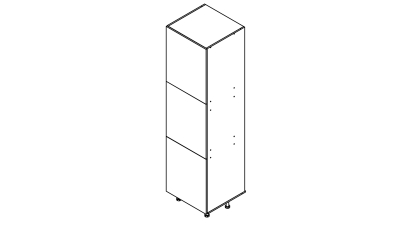 Colonne vert mat 3 portes L60cm x H213.8cm