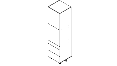 Colonne vert mat 2 portes - 3 tiroirs larg. 60cm x H213.8cm