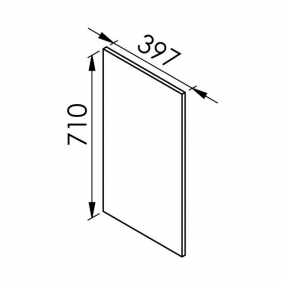 Façade vert mat larg. 40cm x H71cm