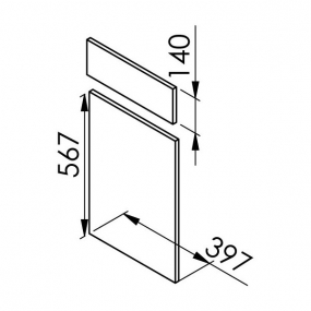 Façade vert mat Porte + Tiroir larg. 40cm x H71cm