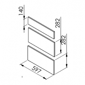 Façade vert mat 3 Tiroirs larg. 60cm x H71cm