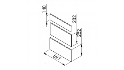 Façade vert mat 3 Tiroirs larg. 60cm x H71cm