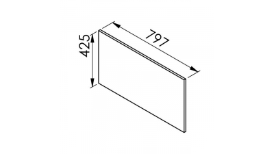 Façade vert mat larg. 80cm x H42.5cm