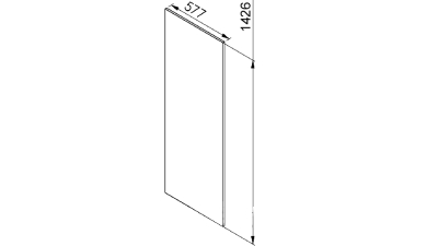 Joue vert mat larg. 58cm x H142.6cm