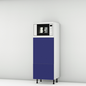 Colonne bleu mat 1 MO - 1 porte - 1 tiroir larg. 60cm x H156.6cm