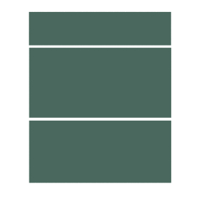 Façade vert mat 3 Tiroirs larg. 60cm x H71cm