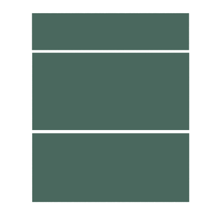 Façade vert mat 3 Tiroirs larg. 60cm x H71cm