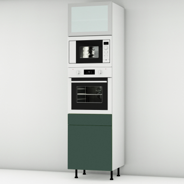 Colonne vert mat 1 porte - 1 four - 1MO - 1 porte+tiroir larg. 60cm x H213.8cm