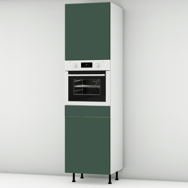 Colonne vert mat 1 porte - 1 four - 3 tiroirs larg. 60cm x H213.8cm