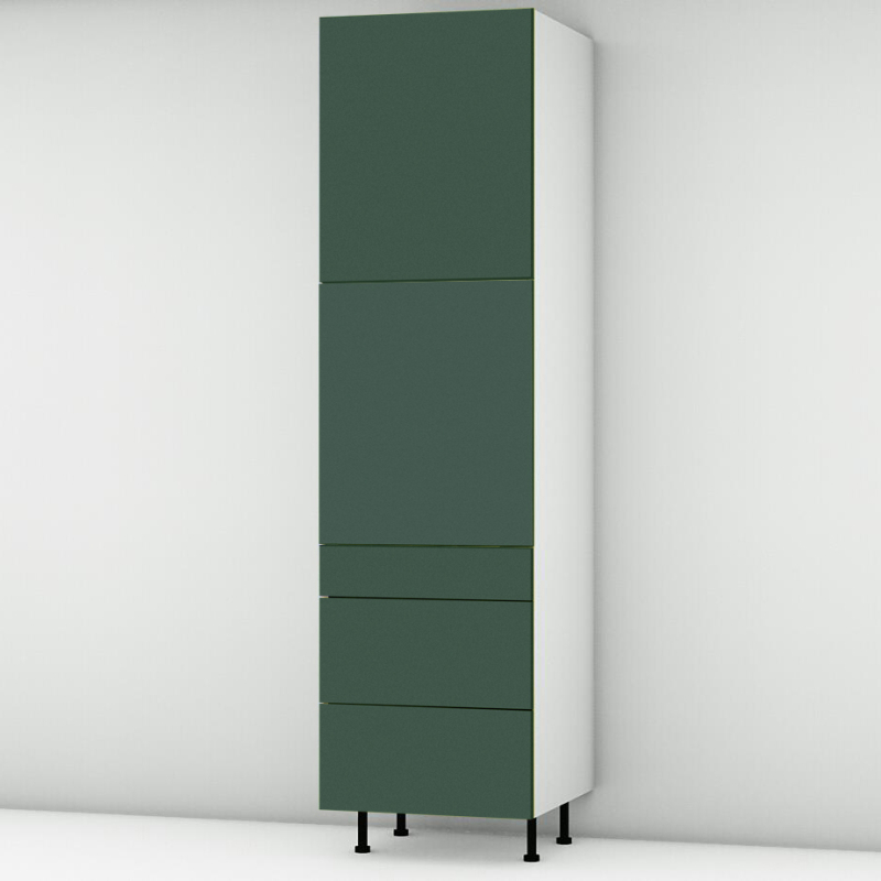 Colonne vert mat 2 portes - 3 tiroirs larg. 60cm x H213.8cm