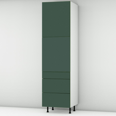 Colonne vert mat 2 portes - 3 tiroirs larg. 60cm x H213.8cm
