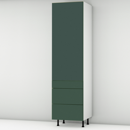 Colonne vert mat 1 porte - 3 tiroirs larg. 60cm x H213.8cm