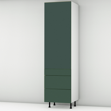 Colonne vert mat 1 porte - 3 tiroirs larg. 60cm x H213.8cm