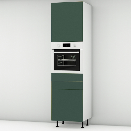 Colonne vert mat 1 porte - 1 four - 1 porte+tiroir larg. 60cm x H213.8cm