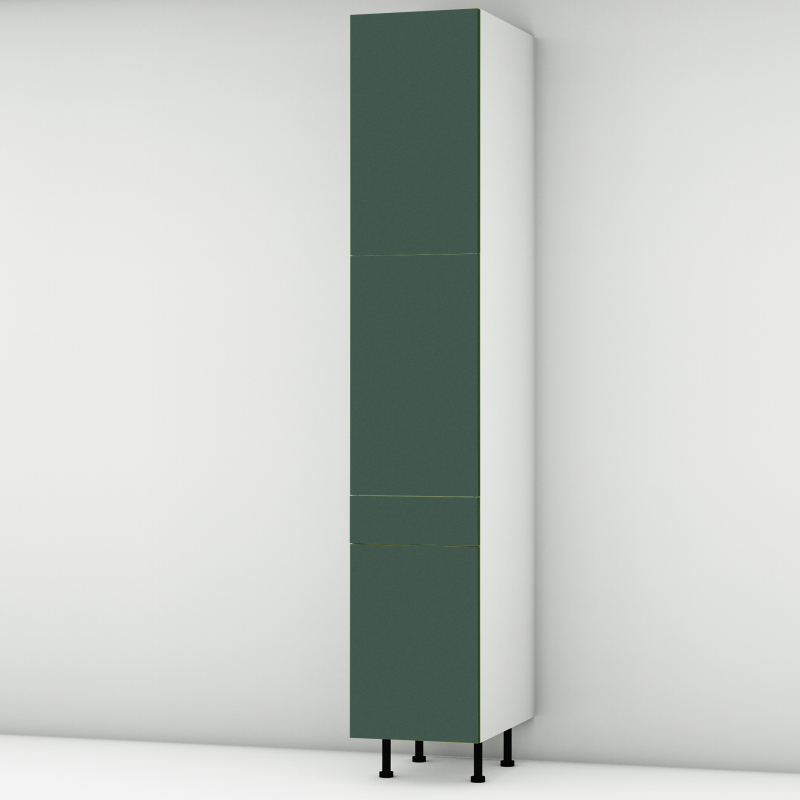 Colonne vert mat 2 portes - 1 porte+tiroir larg. 40cm x H213.8cm