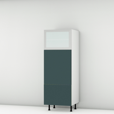 Colonne vert mat 1 porte relevante alu vitrée - 1 porte - 1 tiroir larg. 60cm x H156.6cm