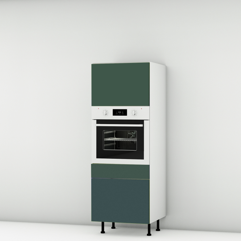 Colonne vert mat 1 porte relevante - 1 four - 1 tiroir larg. 60cm x H156.6cm