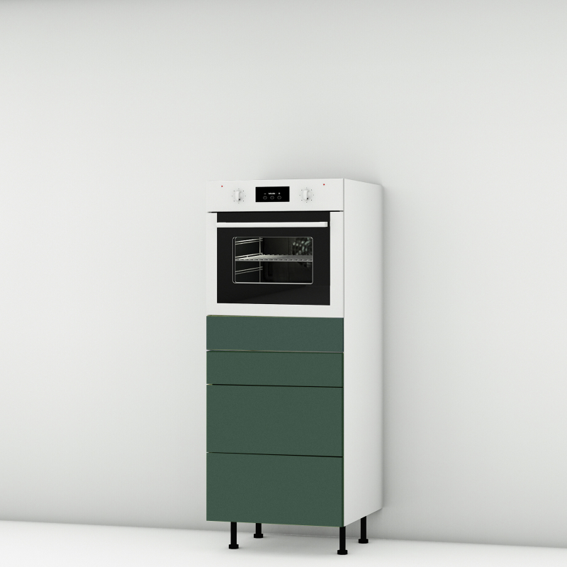 Colonne vert mat 1 four - 3 tiroirs larg. 60cm x H142.6cm