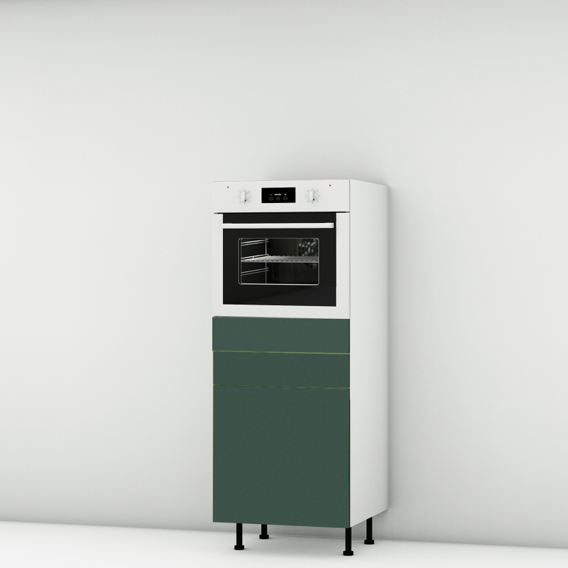 Colonne vert mat 1 four - 1 porte - 1 tiroir larg. 60cm x H142.6cm