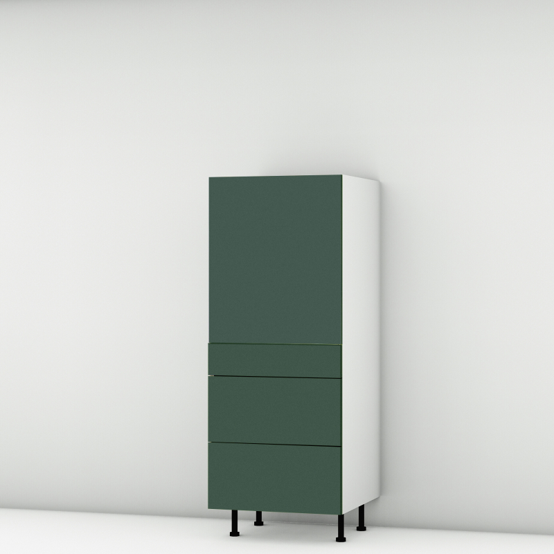 Colonne vert mat 1 porte - 3 tiroirs larg. 60cm x H142.6cm