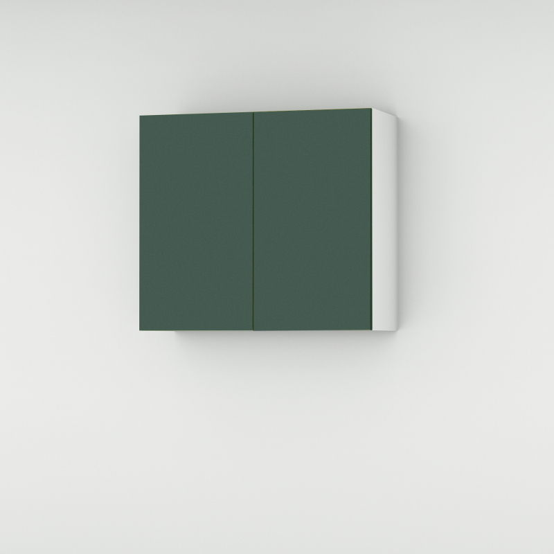 Meuble haut vert mat 2 portes larg. 80cm x H71.5cm
