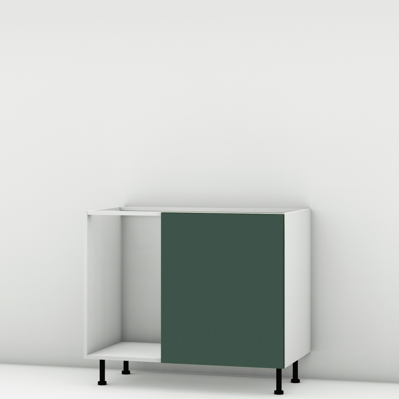 Meuble bas d'angle vert mat 1 porte 60cm larg. 100cm x H71.5cm