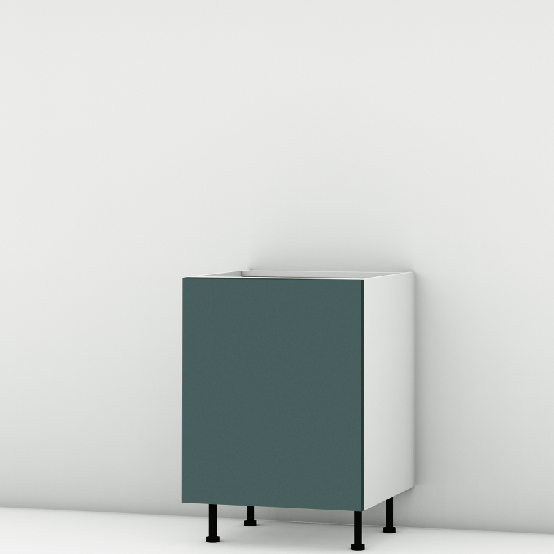 Meuble bas sous évier vert mat larg. 60cm x H71.5cm