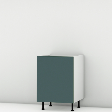 Meuble bas sous évier vert mat larg. 60cm x H71.5cm