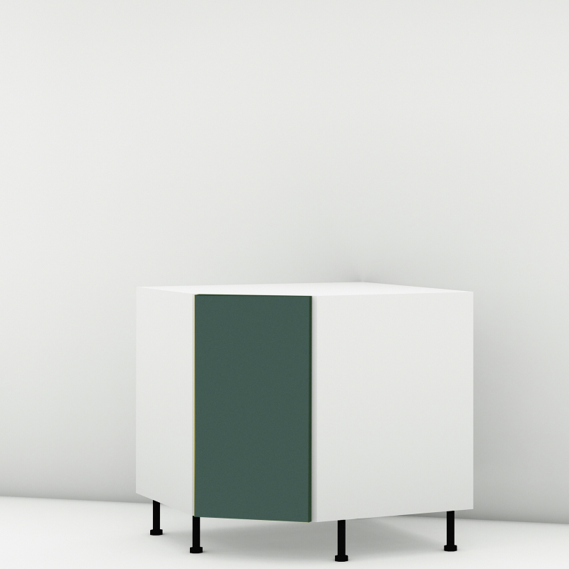 Meuble bas d'angle 45° vert mat larg. 40cm x H71.5cm