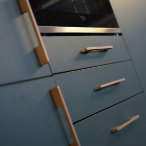 Meuble bas vert mat Porte + Tiroir larg. 40cm x H71.5cm