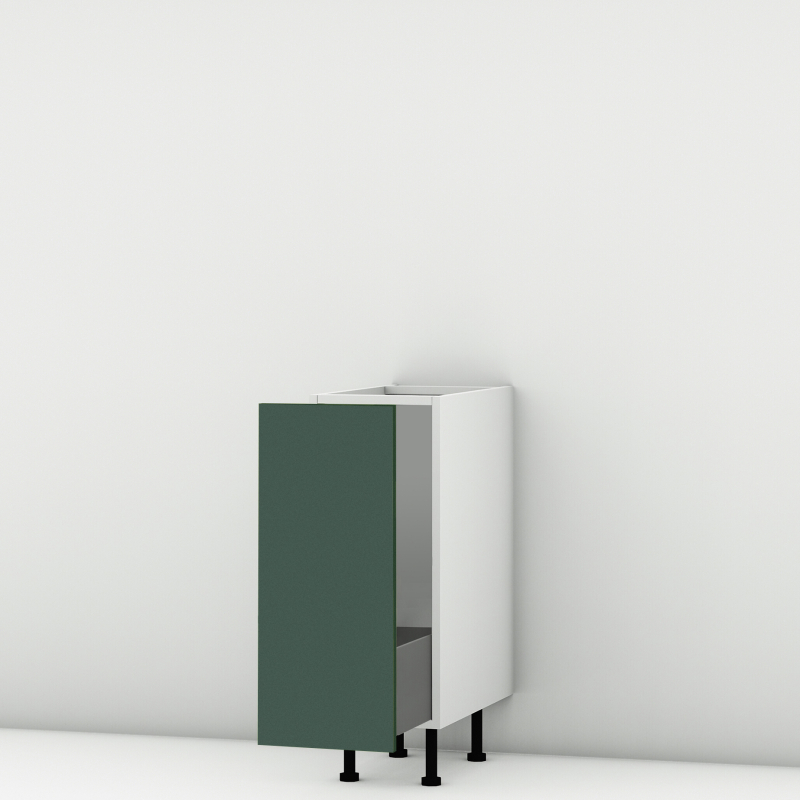 Meuble bas vert mat coulissant larg. 30cm x H71.5cm