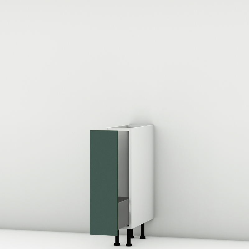 Meuble bas vert mat coulissant larg. 20cm x H71.5cm