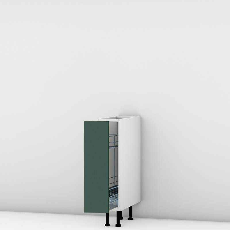 Meuble bas vert mat larg. 20cm x H71.5cm