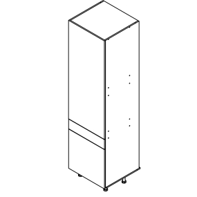 Colonne rose poudré mat 1 porte - 1 porte+tiroir larg. 60cm x H213.8cm