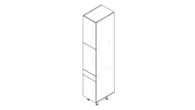 Colonne rose poudré mat 2 portes - 1 porte+tiroir larg. 40cm x H213.8cm