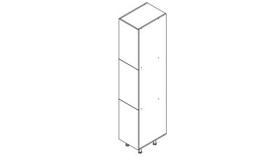 Colonne rose poudré mat 3 portes larg. 40cm x H213.8cm