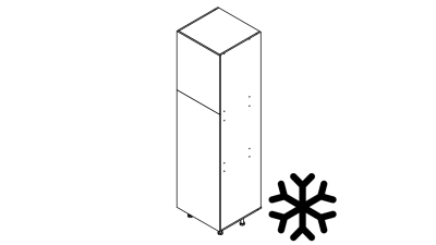 Colonne rose poudré mat 2 portes frigo encastrable L60cm x H213.8cm