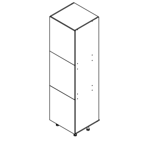 Colonne rose poudré mat 3 portes L60cm x H213.8cm