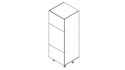 Colonne rose poudré mat 2 portes - 1 tiroir larg. 60cm x H156.6cm