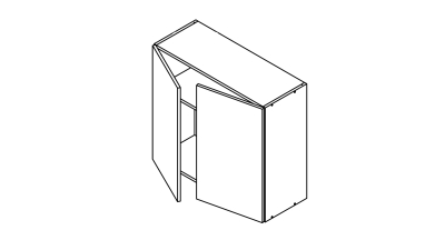 Meuble haut rose poudré mat 2 portes larg. 80cm x H71.5cm