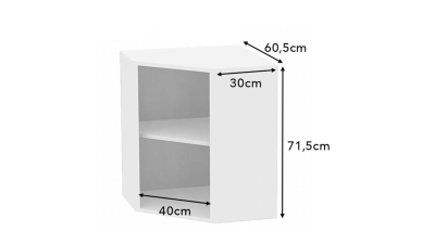 Meuble haut d'angle 45° rose poudré mat larg. 40cm x H71.5cm