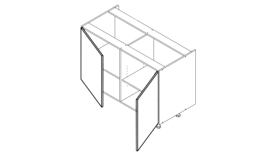 Meuble bas rose poudré mat 2 portes larg. 120cm x H71.5cm