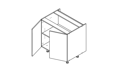 Meuble bas rose poudré mat 2 portes larg. 80cm x H71.5cm
