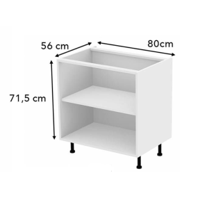 Meuble bas rose poudré mat 2 portes larg. 80cm x H71.5cm