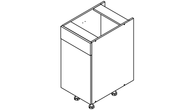 Meuble bas rose poudré mat Porte + Tiroir larg. 40cm x H71.5cm