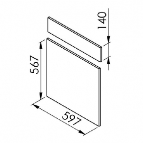 Façade rose poudré mat Porte + Tiroir larg. 60cm x H71cm