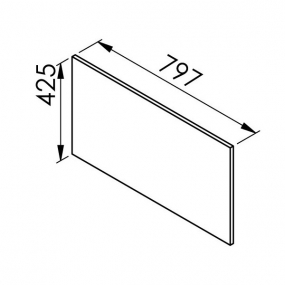 Façade rose poudré mat larg. 80cm x H42.5cm